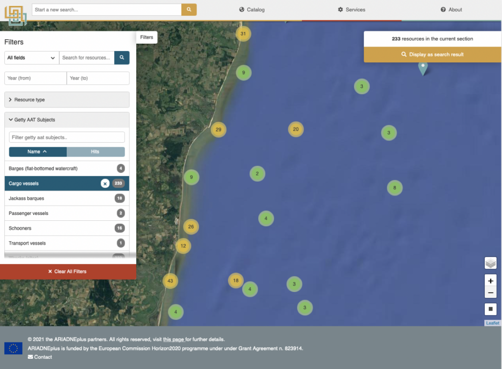 Location of cargo vessel wrecks, East Coast, England