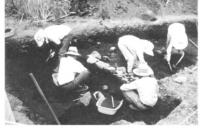Archaeologists working on the Goudo Minamikinoshita Site